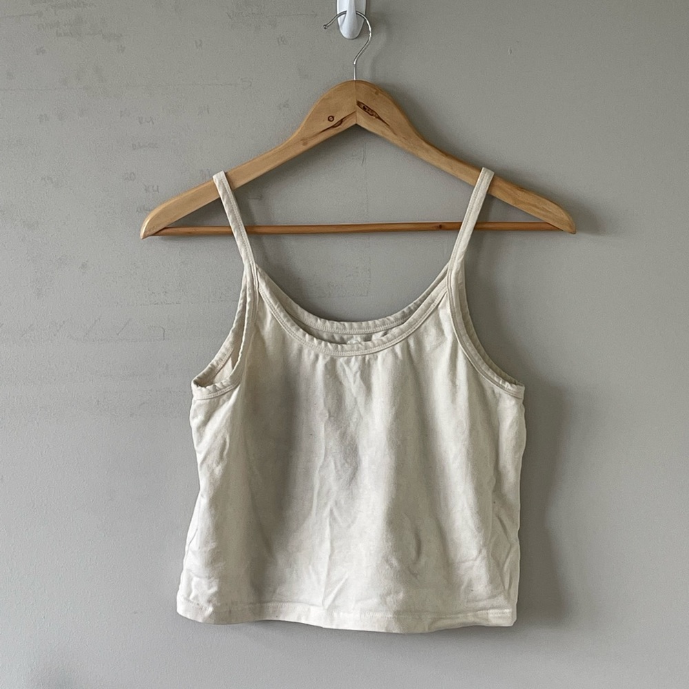 Arq crop tank in cotton color in 2x